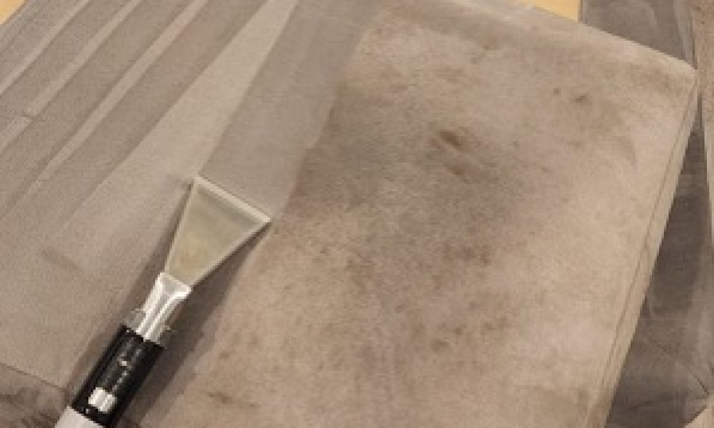 Cleaning tool on fabric upholstery